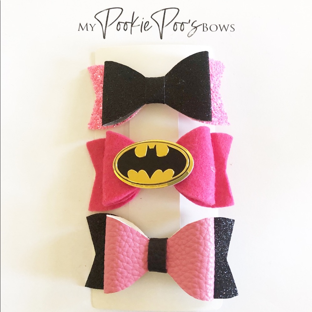Pink Batman Bows